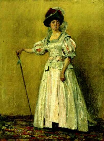 Ion Andreescu Portret de femeie in costum de epoca